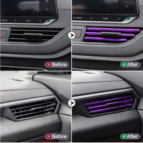 Full Set-20pcs-Car Vent Outlet Trim Accessory Decor (Ice Purple) - Picture 2 of 5